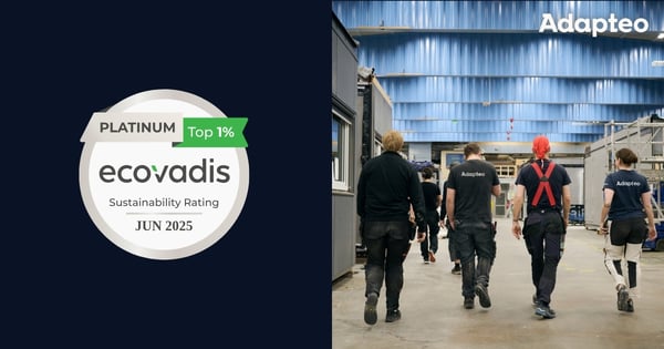 Adapteo gehört weltweit zu den Top 1 % mit EcoVadis-Platin-Bewertung