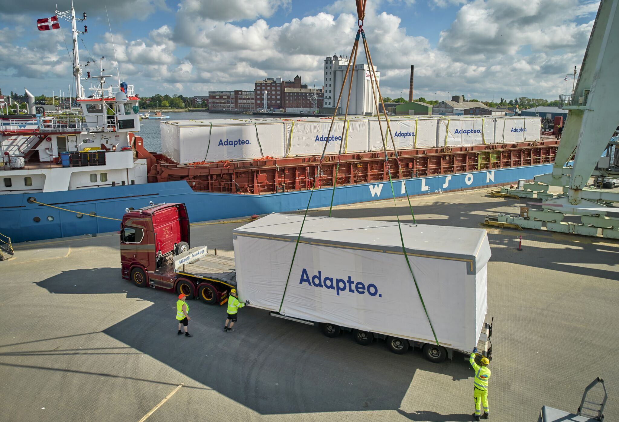 Anlieferung Workcamp Module für Fehmarn Belt Tunnel Projekt